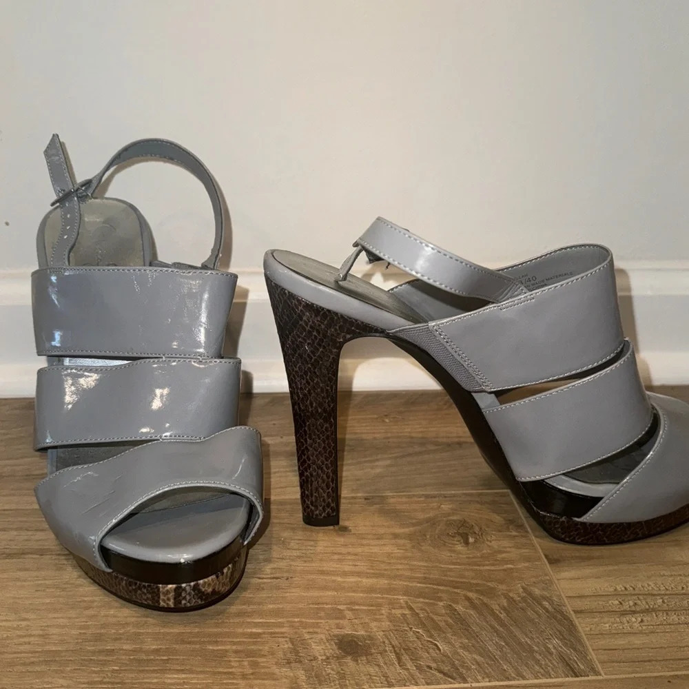 Jessica Simpson Stiletto Heels Leather Snakeskin Print Pumps